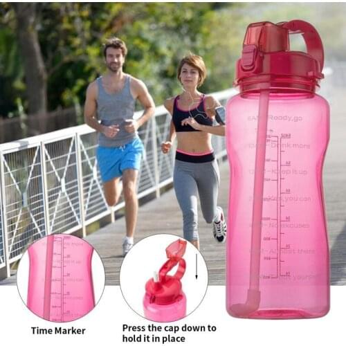 Gradient Large-Capacity Sports Water Bottle with Straw Sports Fitness Water Bottle Outdoor Water Bottle