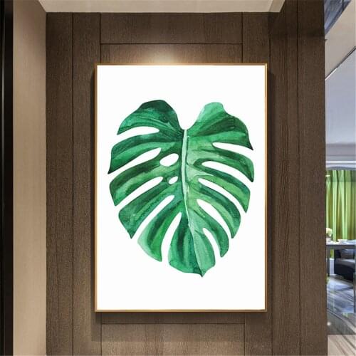 Tropical Leaf Oil Painting Watercolor Plant Canvas Art Posters Wall Pictures for Living Room Home Decoration Nordic Style