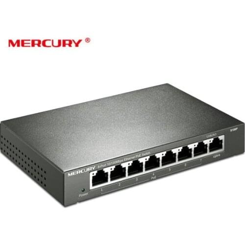 Mercury 8 Port Fast POE switch Standard POE power 10/100Mbps desktop switch For IP Camera AP monitoring Up 15.4W per (S108P)