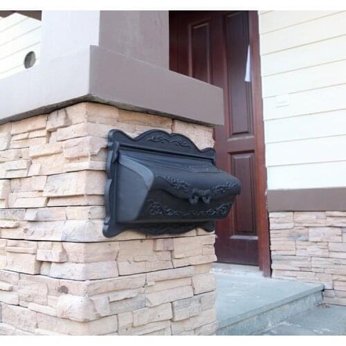 Matte Black European mailbox mail box Rustic Iron-Mail box Fashion Vintage Bucket tin Newspaper box Post Letter Box aluminium