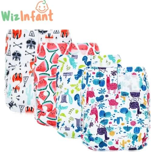 WizInfant OneSize Suede Cloth Pocket Diaper Fast Dry Eco-Friendly Baby Nappy for Girls and Boys Reusable With Back Pocket Diaper