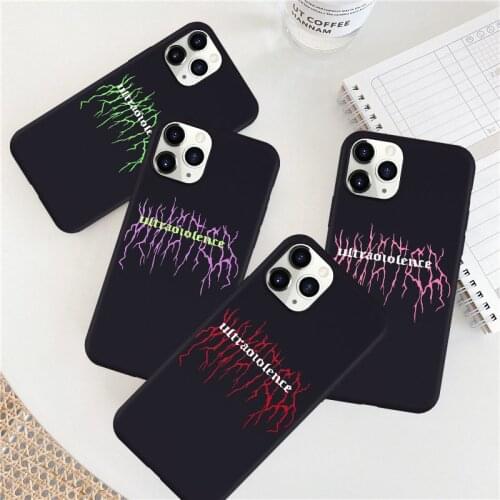 JAMULAR Fashion Letter Print Flame Fire Phone Case For iPhone X XS MAX SE 2020 7 11 Pro XR 8 6Plus Black Silicone Soft Cover Bag