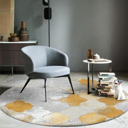Fashion Modern Geometric Mosaic Golden Moroccan Style Living Room Bedroom Hanging Basket Chair Round Floor Mat Carpet