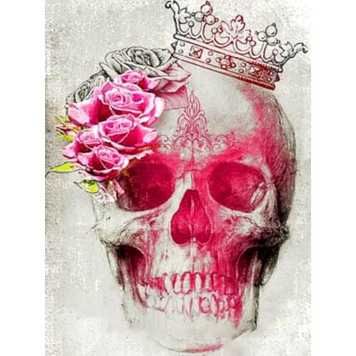 Pink Crown Skull 40x50CM Figure Painting By Numbers Wall Art Picture Acrylic Painting For Home Decoration Drop Shipping 60x75cm