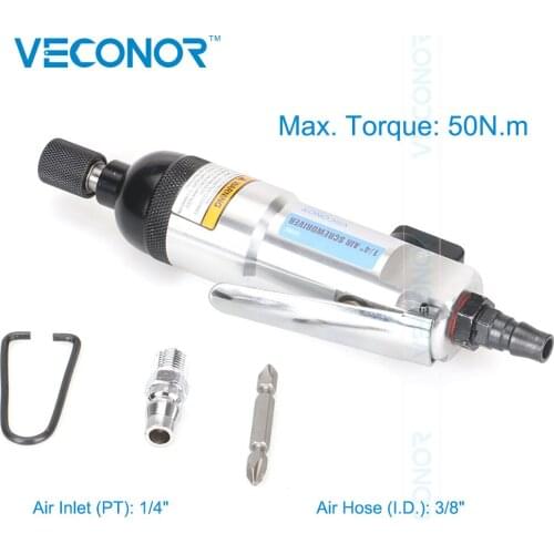 1/4" Square Drive Air Power Screwdriver Set Pneumatic Tools Gun For Screwdriving High Torque Industrial Standard