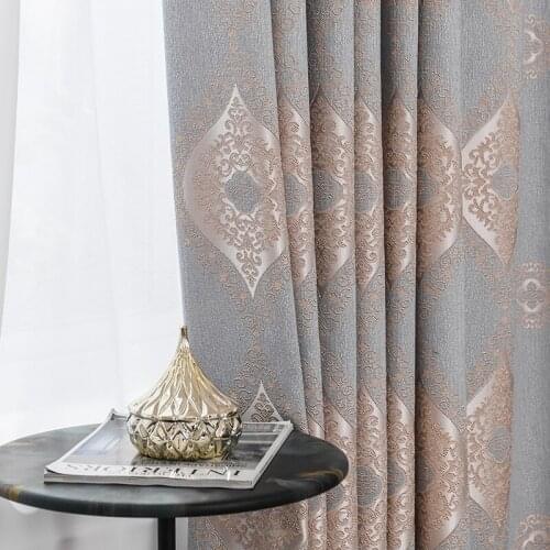 Nordic High-end Imitation Cashmere Chenille Jacquard Curtains for Living Room Bedroom Study Modern Simple Curtains Custom