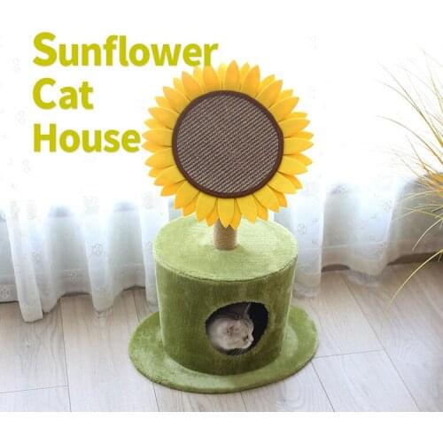 Sunflower cat nest cat climbing frame sisal hemp grinding claw cat scratching board cat house beds