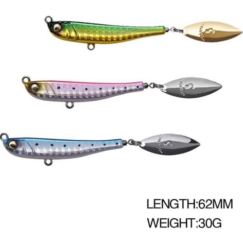 Jigging Bait With Spinner Spoon Vib Sequins Fishing Lure 62mm 30g Trout Winter Vibration Hard Baits Pesca Sinking Tackle