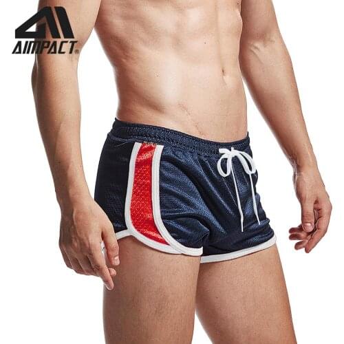 AIMPACT Mesh Running Booty Shorts Athletic Training Gym Drawstring Men Shorts Sexy Casual Short Pants AM2802