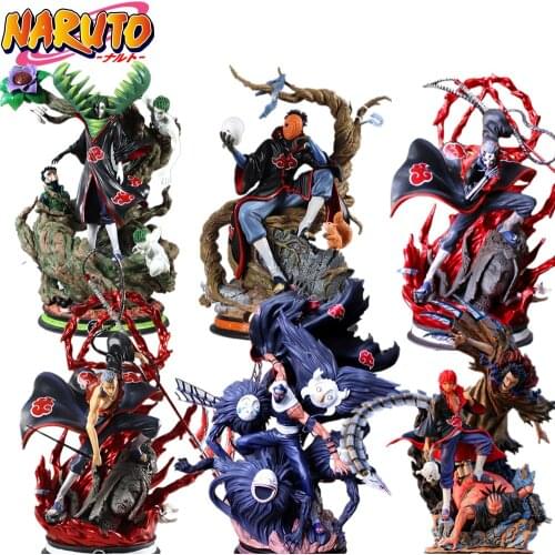 Naruto Statue Kakuzu Hidan Sasori Zetsu Obito PVC Action Figures Naruto Shippuden Anime Figurine Diorama