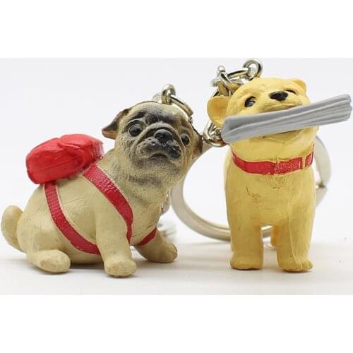 Creative Cartoon Puppy Keychain Cute Fashion Pet Dog Shape Key Rings Backpack Car Decoration Pendant For Couple Gifts