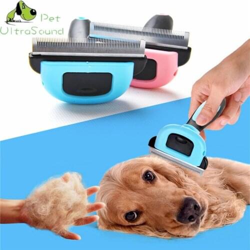 ULTRASOUND PET Dog Brush Pet Grooming Tool Hair Removal Comb for Dogs Cats Brush Detachable Hair Shedding Trimming Cat Comb