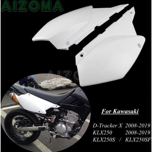 2pcs Motocross Rear Side Guards For Kawasaki D-Tracker X 2008-2019 Off-Road Tail Exhaust Pipe Cover For Kawasaki KLX250 S/SF