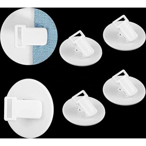 2pcs/4pcs White Shower Curtain Clips Bathroom Shower Windproof Splash Guard-Self Adhesive Shower Curtain Weight Clip