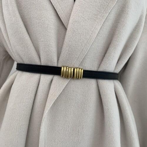 Custom Thin Belt Women Retro Personality Fashion Waist Metal Quality Belt Coat Accessories Elegant Luxury