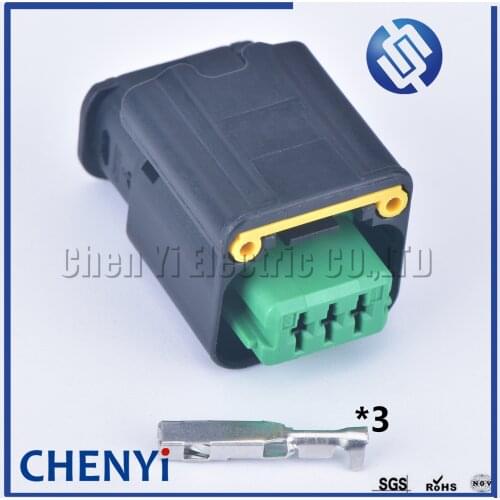 1 set TE 3 Pin female 36216E4 FCI auto wiring cable waterproof connector crankshaft sensor plug 1801179-5 1801179 for Peugeot