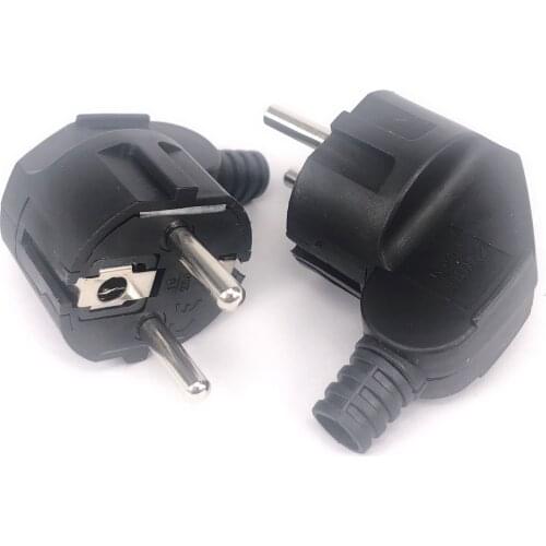 1pcs EU European Round 2 Pins AC Power Male Plug Rewireable Socket Outlet Adaptor Adapter Extension Cord Connector