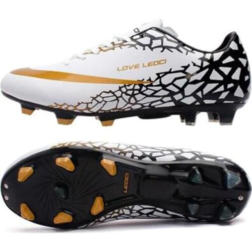 2018 Fashion Adult Outdoor Lawn Long Spikes Soccer Shoes Football Shoes FG Cleats Shoes Breathable Soccer Trainning Sneakers