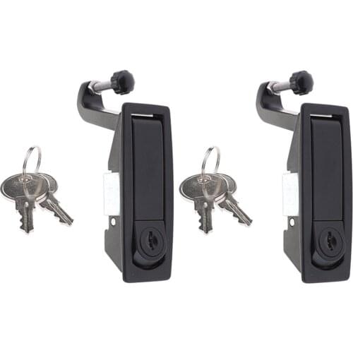 2x RV Baggage Compartment Door Lock - Flush Lever Compression Locking Latch w/ Keys for Boat Door Cabinet Cockpit Floor