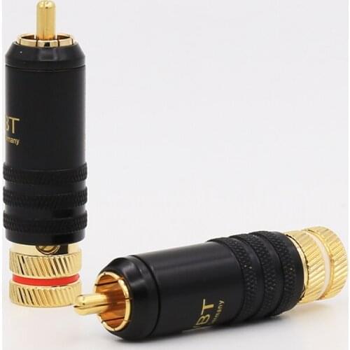 50pcs Hifi 0144 Gold Plated RCA Plug HIFI RCA Audio Plug Connector