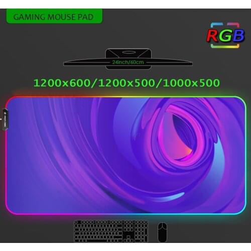 Pc Accessories Gaming Rgb Mouse Pad Purple Custom Xxl Personalized Deskmat Game Table Mat Backlit Esports Accessories for Gamers