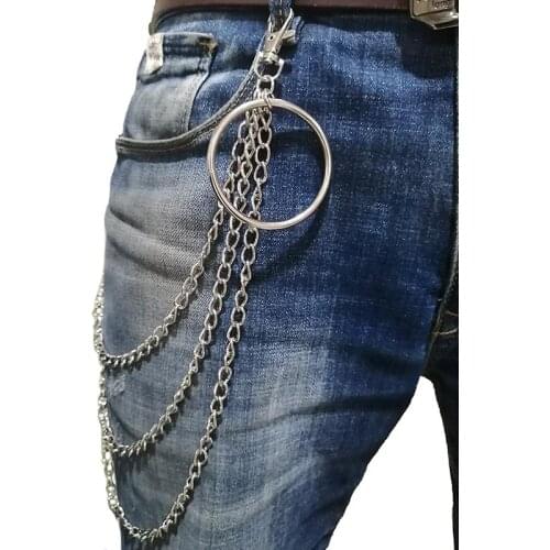 Big Ring Pendant Key Chain Rock Punk Trousers Hipster Keychains Pant Jean Keychain Hip Hop Trouser Decor Accessories