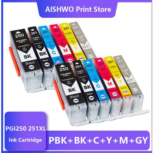 12PK PGI250 PGI-250 CLI-251 for Canon PIxma MG6620 MX922 MG5620 MG5420 MG6320 MX922 MG6420 MG7520 MG5520 iP7220 ink cartridge