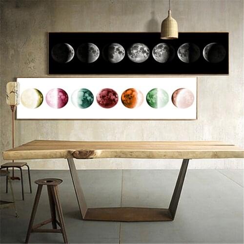Black White Colorful Planet Moon Picture Poster Canvas Print Painting Wall Art Living Room Home Decoration