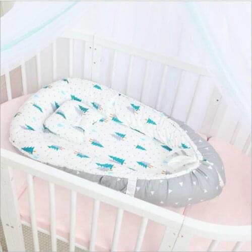 The Crib Bed Is Foldable Removable/washable Portable Safe and Reliable Pressure-proof Bionic Full Detachable Baby Pillow Crib