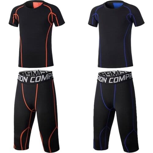 Children Fitness Tights Gym Clothing Kids Boys Running Tracksuit boys Training Jogging Suits Sports Wear Clothes Compression Set