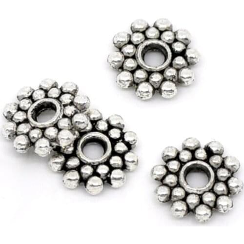 DoreenBeads 100PCs Snowflake Spacers Beads Findings 8mm Dia
