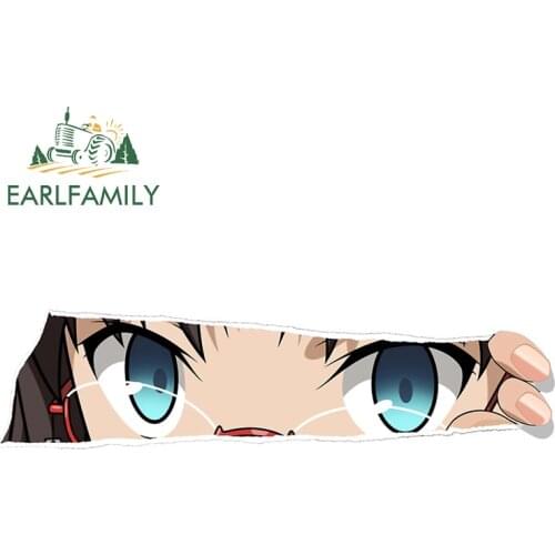 EARLFAMILY 13cm x 3.5cm For Anime Eyes Car Stickers Car Assessoires Decal Waterproof Campervan Funny Vinyl RV Sunscreen Decor