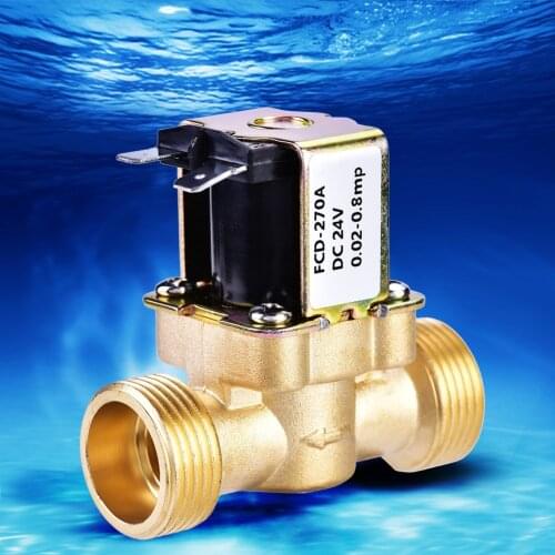1PC 3/4" Solenoid Valve DC 24V Electric Valve Normally Closed Brass Electric Solenoid Magnetic Valve For Water Control valvula