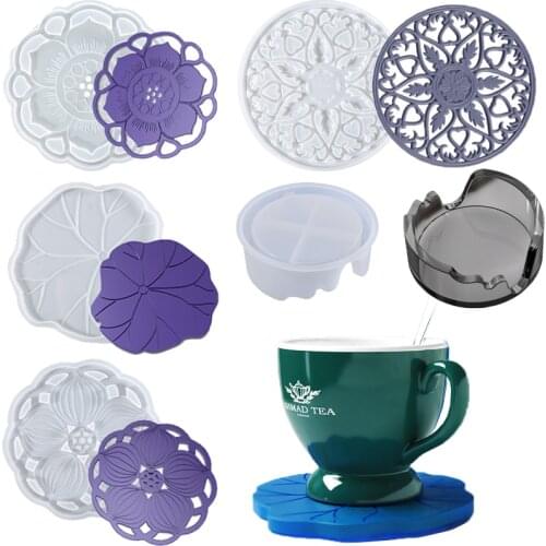 DIY Resin Coaster Mold Round Base Epoxy Resin Silicone Mold Desktop Coaster Storage Box Bowl Cushion Resin Mold Home Decoration