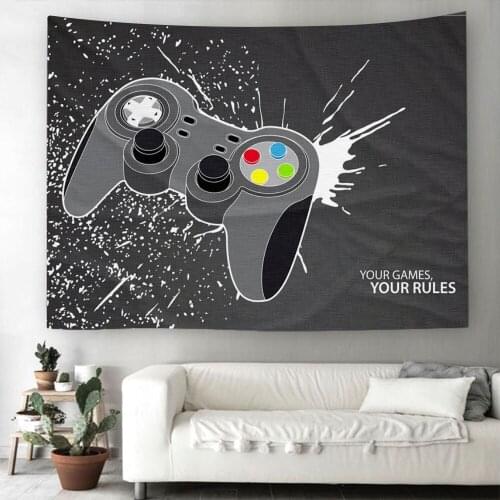 Gamepad Pattern Tapestry Modern Boys Equipment Hanging Cloth Scene Decoration Wall Hanging Cloth Hand Washable