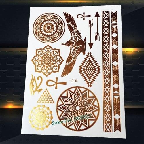 1PC Hot Indian Men Eagle Wings Temporary Waterproof Tattoo PYS-48 Women Fake Flash Tattoo Totem Hawk Arrow Diamond Eye Tattoo