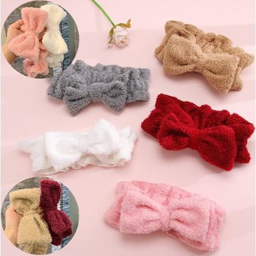 KINFOLK Women Makeup Coral Fleece Headband Wash Face Soft Hair Holder Elastic Top Knot Hairbands Girl Headwear Hair Hairband