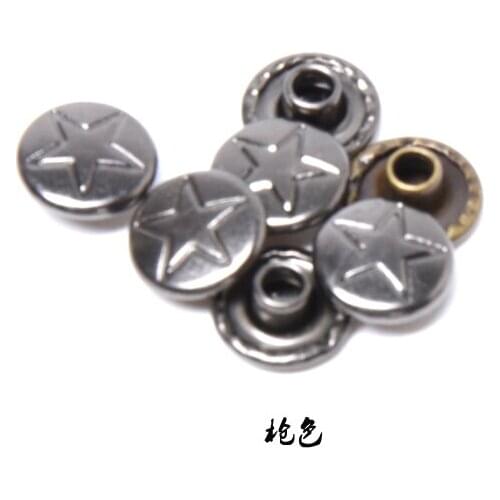 DIY leather craft jeans clothing rivet five point star carved hardware decorative accessories for sewing 200sets/lot