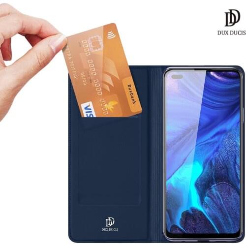 For OPPO Reno 4 DUX DUCIS Skin Pro Series Leather Wallet Flip Case Full Protection Steady Stand Magnetic Closure