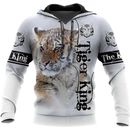 Fashion Hoodies Beautiful Tiger autumn winter Sweatshirt 3D print Unisex casual Zip Hoodie casual Street hip hop Hoodie--001