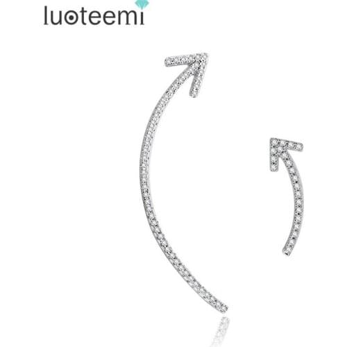 LUOTEEMI Fashion 2016 Mismatched One Direction Tiny Arrow Stud Earrings For Women Withe Gold-Color Brincos Jewelry