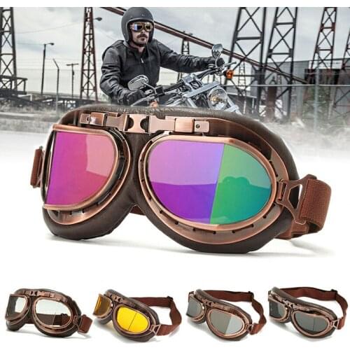 Helmet Goggles Motorcycle Goggles Motocross Steampunk WWII Retro pilot ATV Cruiser Off-Road Eyewear Goggles Skating glasses
