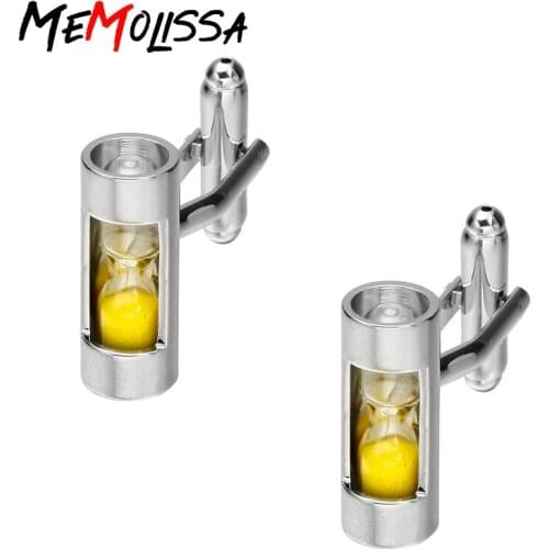 MeMolissa Luxury Yellow Hourglass shirt cufflinks for mens Brand cuff buttons cuff links High Quality gemelos abotoaduras
