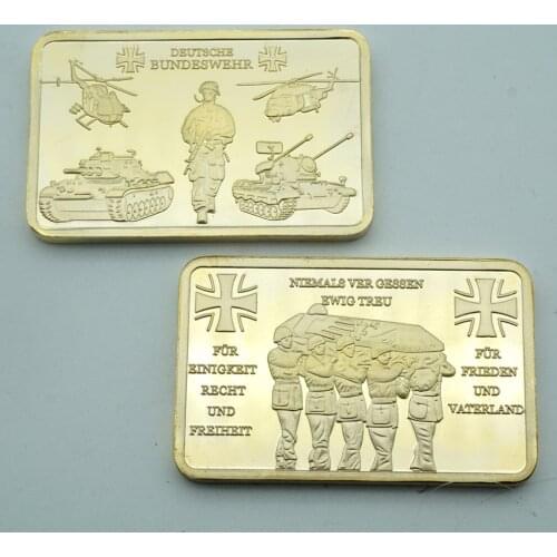 Germany World War II Deutsche Bundeswehr Dead Soldier Cruelty of War Gold Bullion Bar Military Commemorative Coins