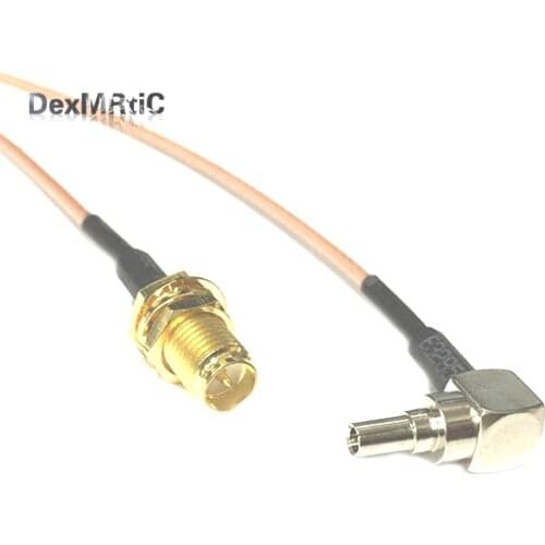 New RP-SMA Female Jack nut Switch CRC9 Right Angle Connector RG178 Cable 15CM 6" Adapter Wholesale Fast Ship