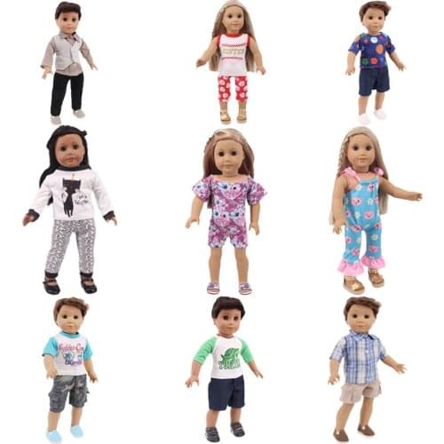 Doll Clothes Short sleeves and shorts suits For 18 Inch &43 Cm Doll &New Born Baby Generation Birthday Girls & Boys Toy Gifts