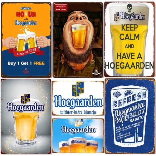 Original Belgian Wheat Beer Vintage Metal Tin Sign Bar Room Garden Decorations Gaarden Is Open Wall Poster Farmhouse Plaque N406