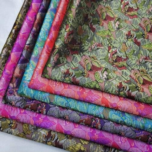 Brocade Silk Fabric Flower Cloth Nylon Fabrics For Sewing Material For Dress Textile