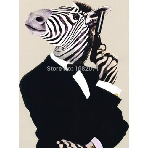 Pistol Zebra Paintings Handmade Wall Painting Picture on Canvas Abstract Decor Animals Cool Horse Oil Painting Hang Pictures