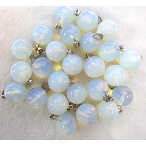 Natural stone Quartz crystal Turquoises crystal tiger eye Ball charm pendant for diy jewelry making necklace Accessories24pcs A4